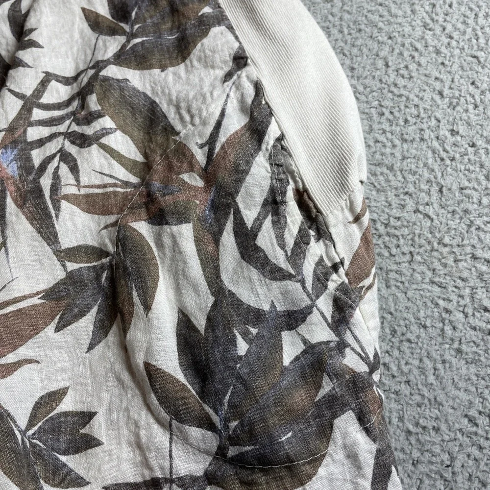 Lungo L'Arno Shirt Dress Womens 2X Floral 100% Linen Italy Made Pockets Lagenloo